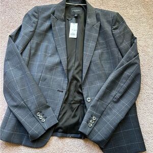Banana Republic Gray Checkered Blazer